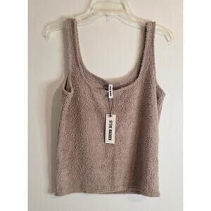 Steve Madden Sleep Tank Top Scoop Neck Chenille Beige Women's Size XL NWT